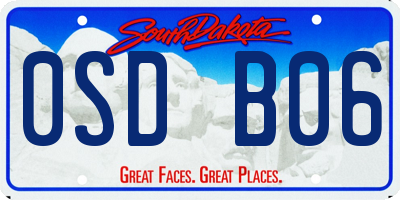 SD license plate 0SDB06