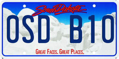 SD license plate 0SDB10