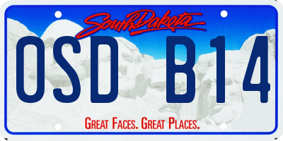 SD license plate 0SDB14