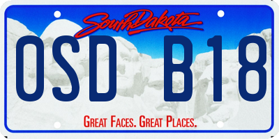 SD license plate 0SDB18