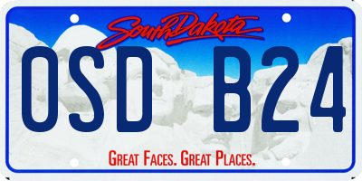 SD license plate 0SDB24