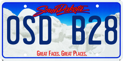 SD license plate 0SDB28
