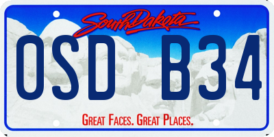 SD license plate 0SDB34