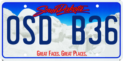 SD license plate 0SDB36