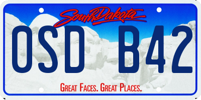 SD license plate 0SDB42