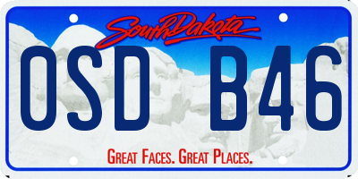 SD license plate 0SDB46