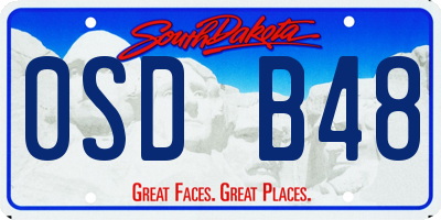 SD license plate 0SDB48
