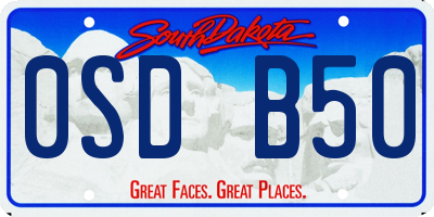 SD license plate 0SDB50