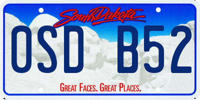 SD license plate 0SDB52