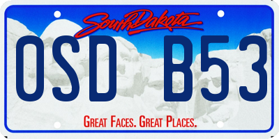 SD license plate 0SDB53