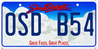 SD license plate 0SDB54
