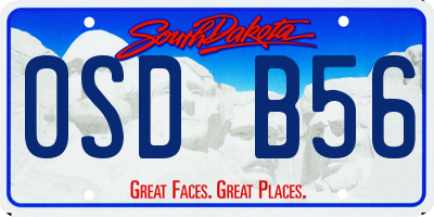 SD license plate 0SDB56