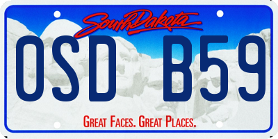 SD license plate 0SDB59