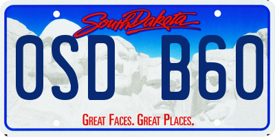 SD license plate 0SDB60