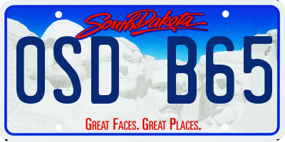 SD license plate 0SDB65