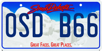 SD license plate 0SDB66