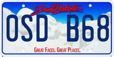SD license plate 0SDB68