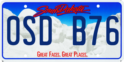 SD license plate 0SDB76