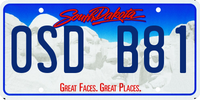 SD license plate 0SDB81