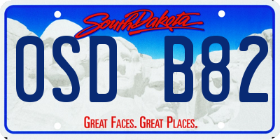 SD license plate 0SDB82