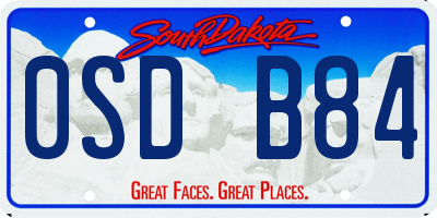 SD license plate 0SDB84