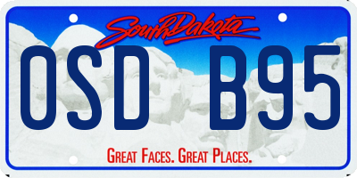 SD license plate 0SDB95