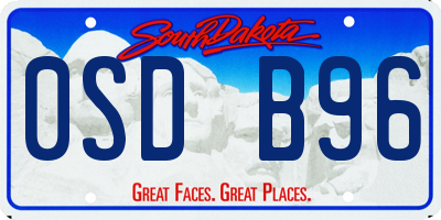 SD license plate 0SDB96