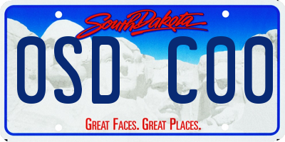 SD license plate 0SDC00