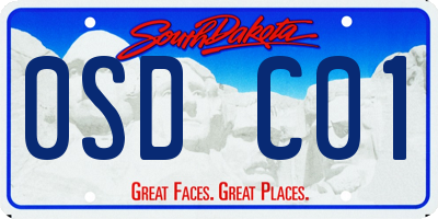 SD license plate 0SDC01