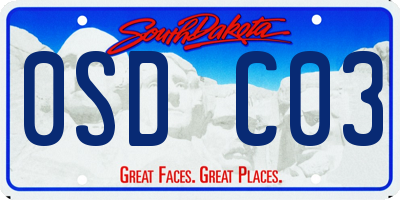 SD license plate 0SDC03