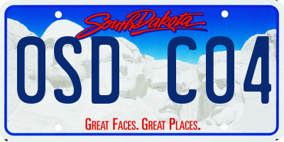 SD license plate 0SDC04