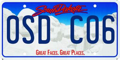 SD license plate 0SDC06