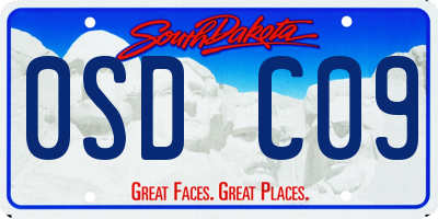 SD license plate 0SDC09