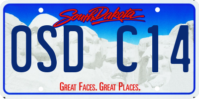 SD license plate 0SDC14