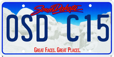 SD license plate 0SDC15