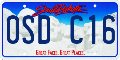 SD license plate 0SDC16