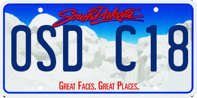 SD license plate 0SDC18
