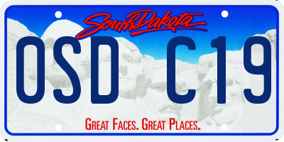 SD license plate 0SDC19