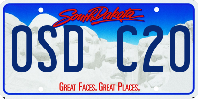 SD license plate 0SDC20
