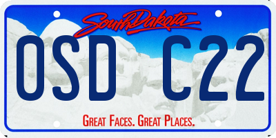 SD license plate 0SDC22