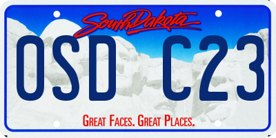 SD license plate 0SDC23