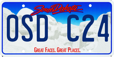 SD license plate 0SDC24