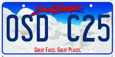 SD license plate 0SDC25