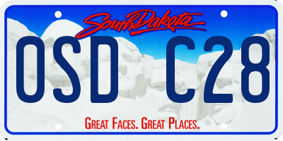 SD license plate 0SDC28