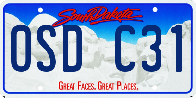 SD license plate 0SDC31