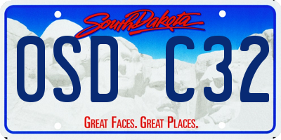 SD license plate 0SDC32