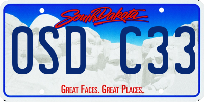 SD license plate 0SDC33