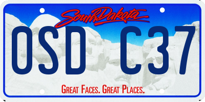 SD license plate 0SDC37