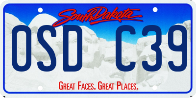SD license plate 0SDC39