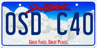 SD license plate 0SDC40